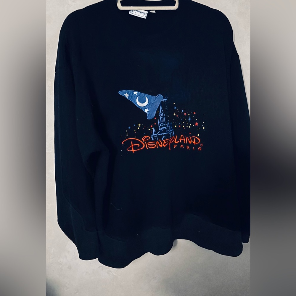 Vintage Disneyland Paris Black Crewneck. Sweatshirt - From 1990s